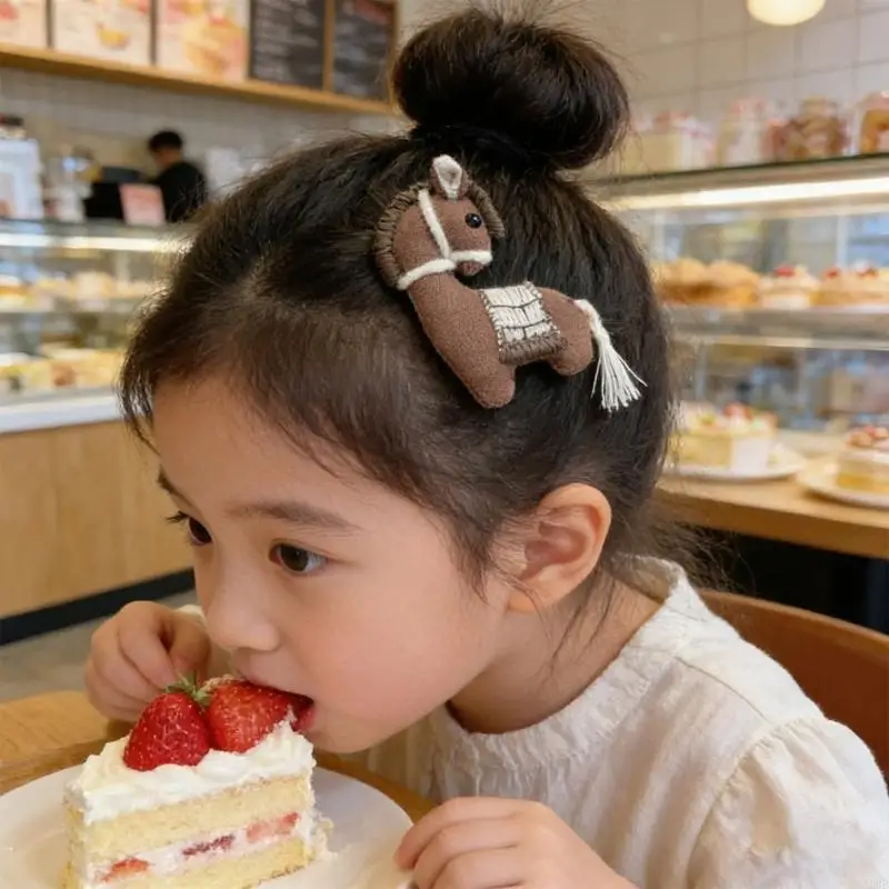 

Adorable Cartoon Horse Hair Clip For Baby Girls Soft Cotton Hair Rope Comfortable Perfect For Everyday Play A2UB