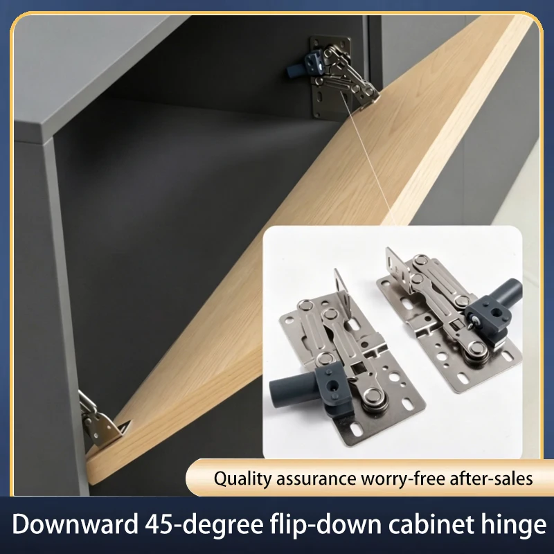 

Stainless Steel 45 Degree Down Flap Cabinet Hinge Soft Closing Damper Spring For Under Sink Bathroom Storage Box Hardware