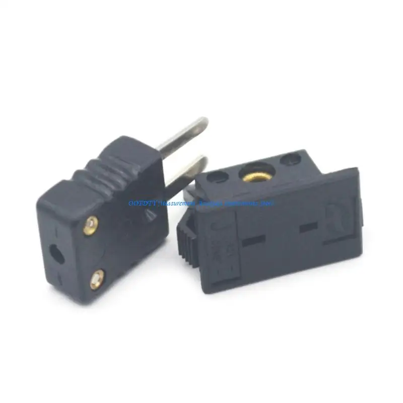 367D 2-Pin J-Typ Male Thermocouple Wire Connector Cable Connector Wire Plug Heat Resistant fits for Industrial 1 Pair