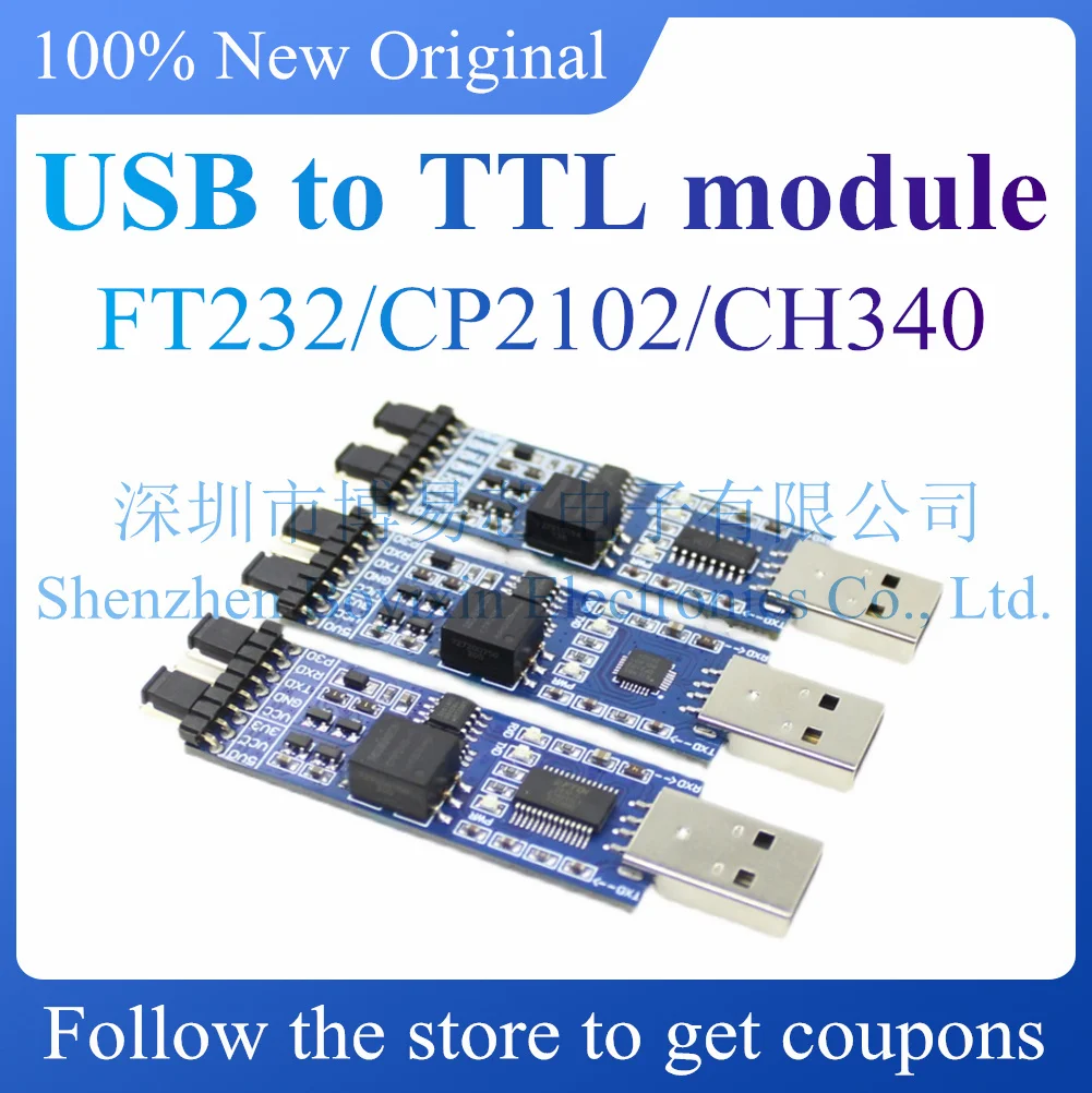 NEW USB to TTL module FT232/CP2102/CH340 USB to UART serial port module with signal isolation。