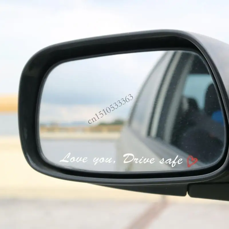 

090E Rearview Mirror Decal Mirror Stickers Affirmations Love You Drive Safe Decal Decorative Stikcer for Vehicle