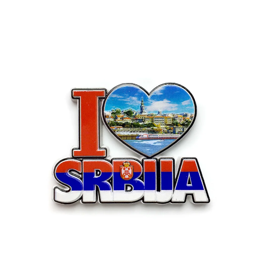 

‌I Love Serbia Refrigerator Magnet 3D Resin Material Magnetic Souvenir‌