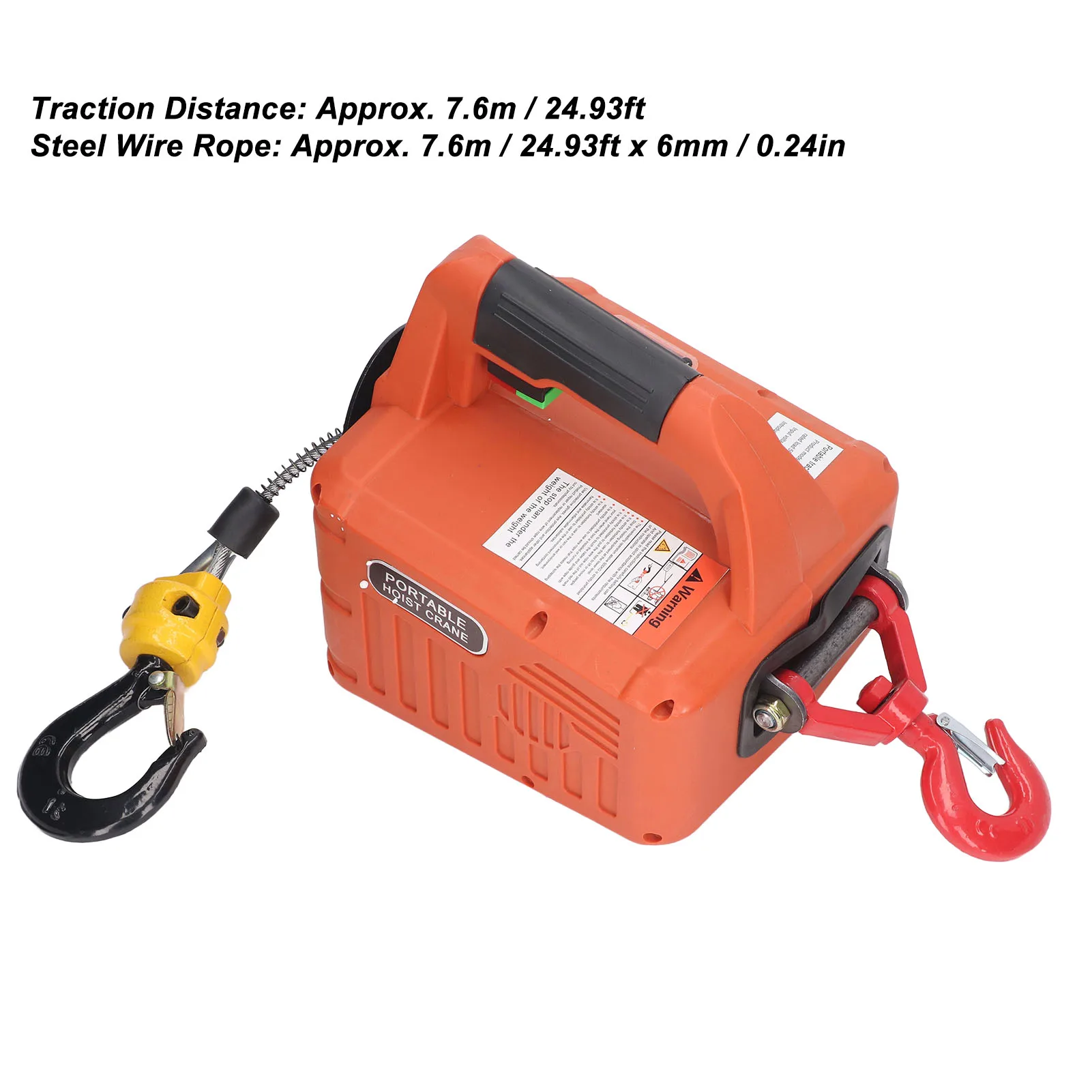 رافعة كهربائية محمولة رافعة ونش كهربائية مع جهاز تحكم عن بعد سعة 500 كجم 7.6 متر أقصى ارتفاع الرفع 1500 وات #6