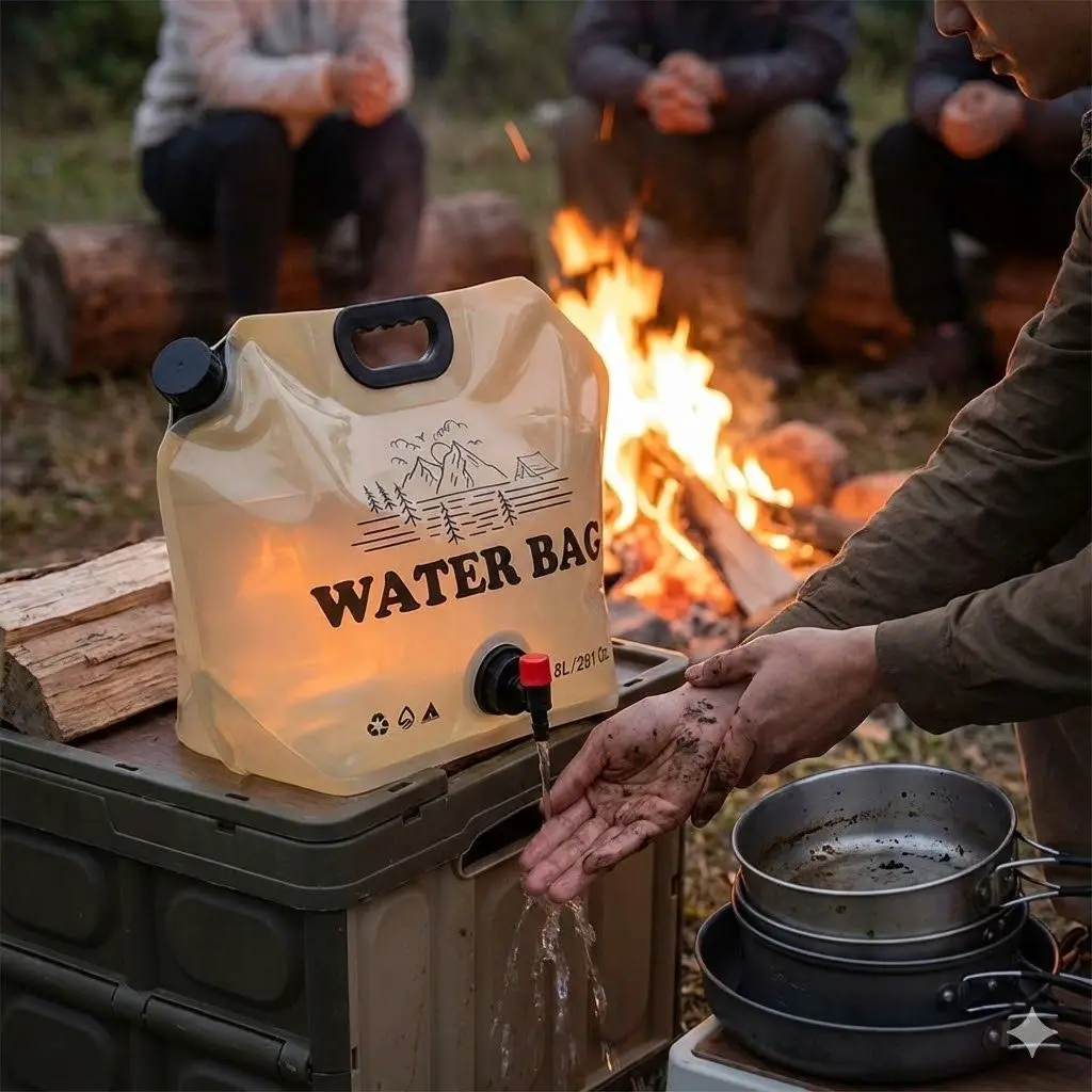 Water Bag Foldable Water Bag 8L Portable Water Container With Tap Reusable Water Storage Jug For Camping Hiking Picnic Outdoor