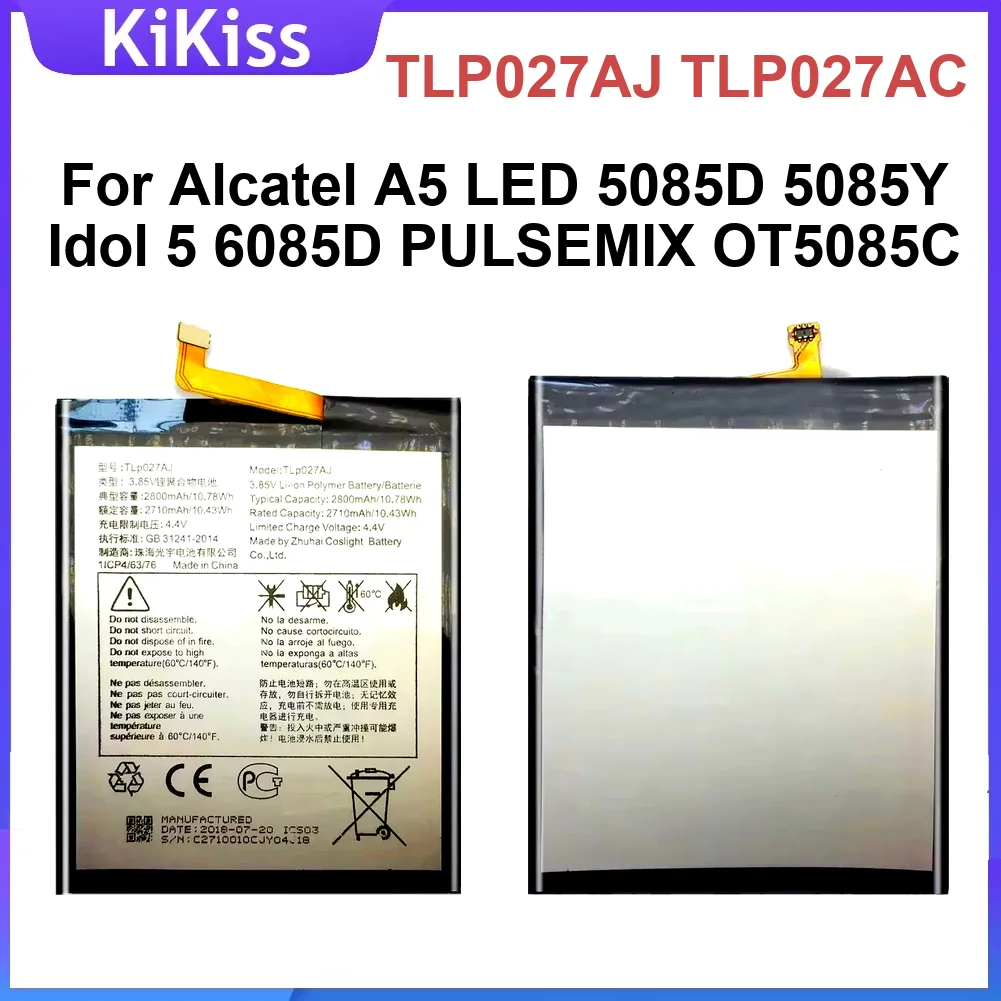 

Сменный аккумулятор премиум-класса TLP027AJ TLP027AC 2800 мАч для мобильного телефона Alcatel A5 Led 5085D 5085Y Idol 5 6085D Pulsemix OT5085C