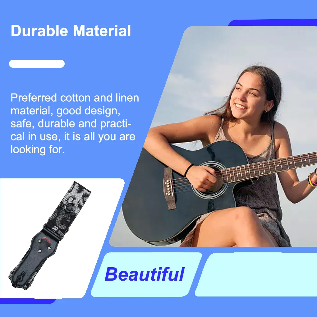 Electric Guitar Strap Thicken Shoulder Belt Adjustable Length Bass Spare Parts Teenager Guitarists Checkered Pattern