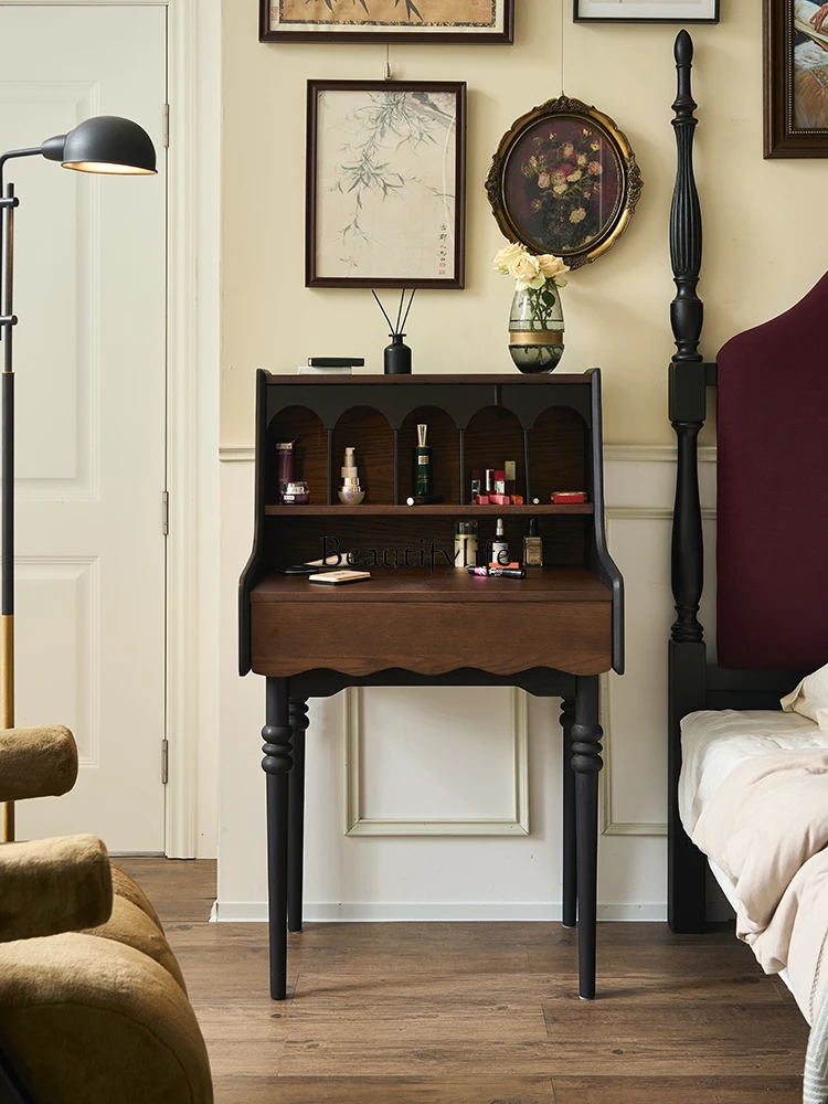 

*Small apartment American master bedroom dressing table with drawers bedside makeup table storage cabinet