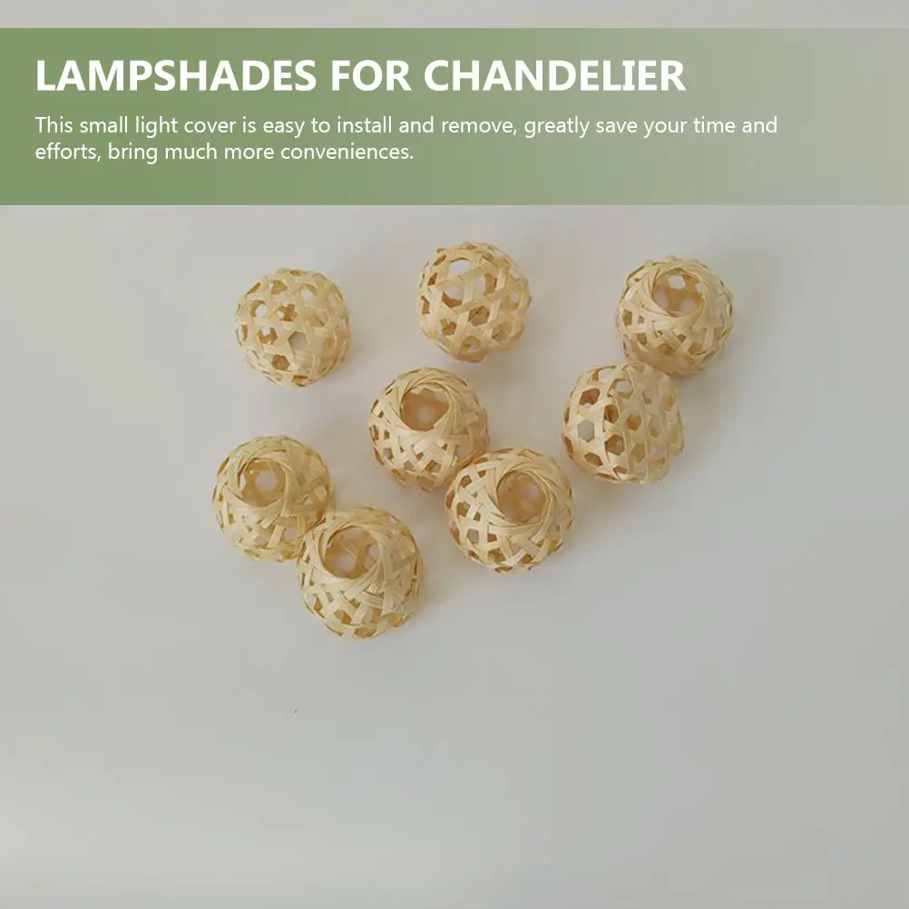 

Набор из 4 миниатюрных абажуров из бамбукового плетения, маленькие деревенские плафоны, рассеиватели мягкого света, замена для настольных и напольных ламп в спальне