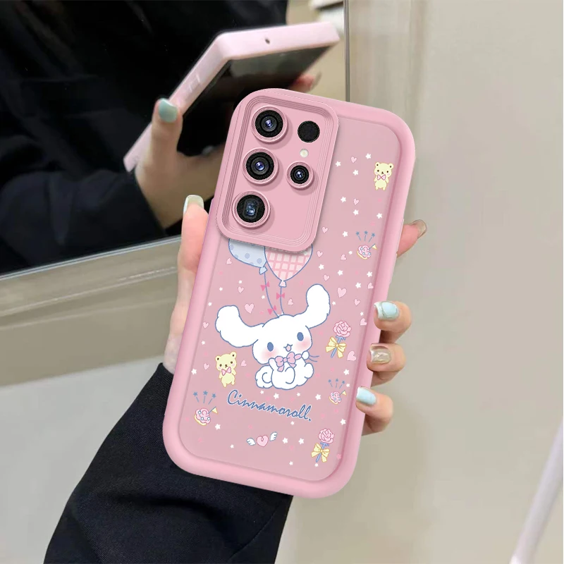 سانريو سينامورول حافظة ناعمة جميلة لهاتف سامسونج جالاكسي S24 S25 S23 Ultra S22 S21 Plus FE A36 A56 A26 A16 A06 A15 A25 A35 A55 5G