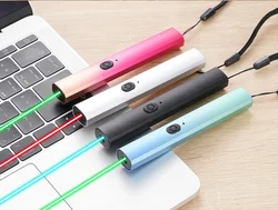 Cyan Laser pointer Type-C USB rechargeable laser pointer far shot infrared laser torch green laser pointer teaching teasing cat