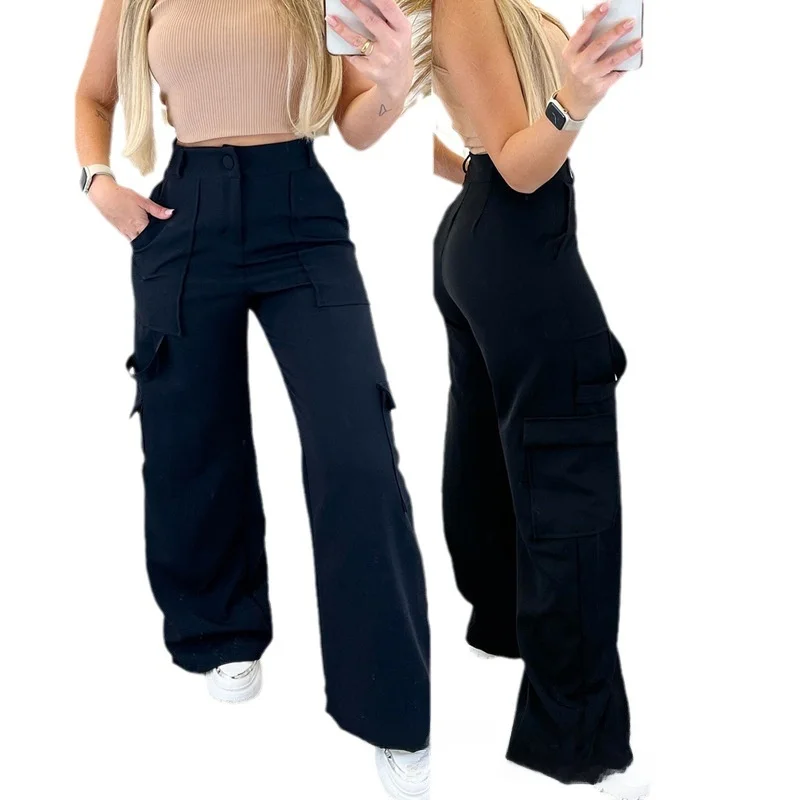 ارتفاع الخصر واسعة Legeen عارضة السراويل النسائية السراويل الطويلة مريحة فضفاضة تناسب Faionable زائد حجم بوت ارتداء