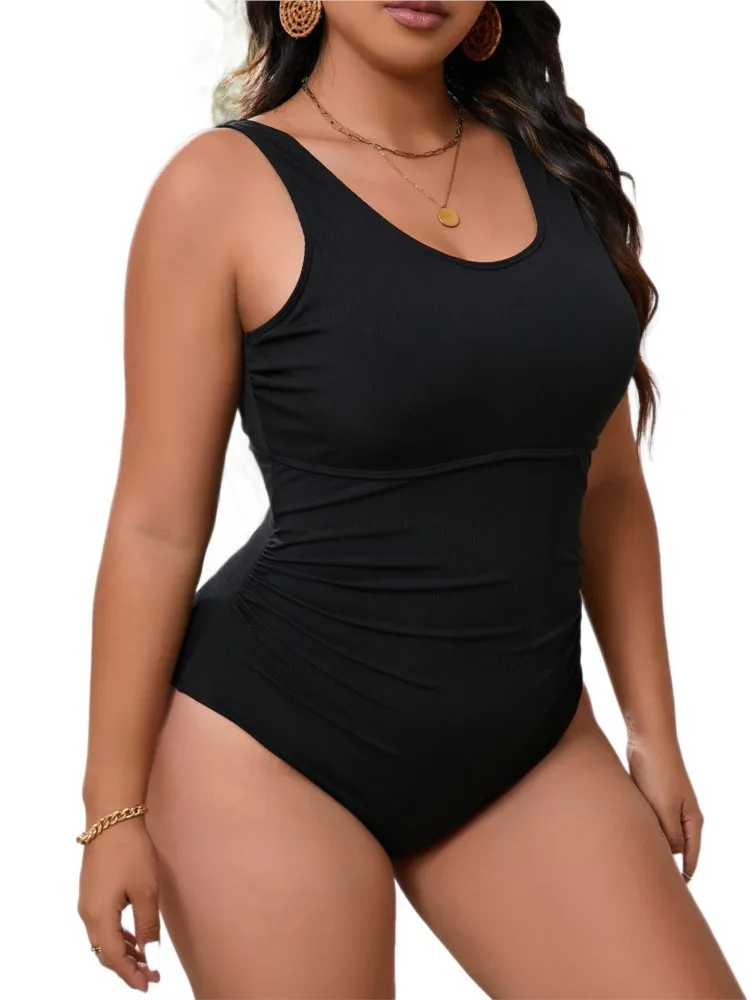 L-4XL حجم كبير ارتفاع الخصر بيكيني المرأة رفع حجم كبير ملابس السباحة الصيف Mujer حجم كبير البطن تحكم ملابس السباحة بيكيني مجموعات
