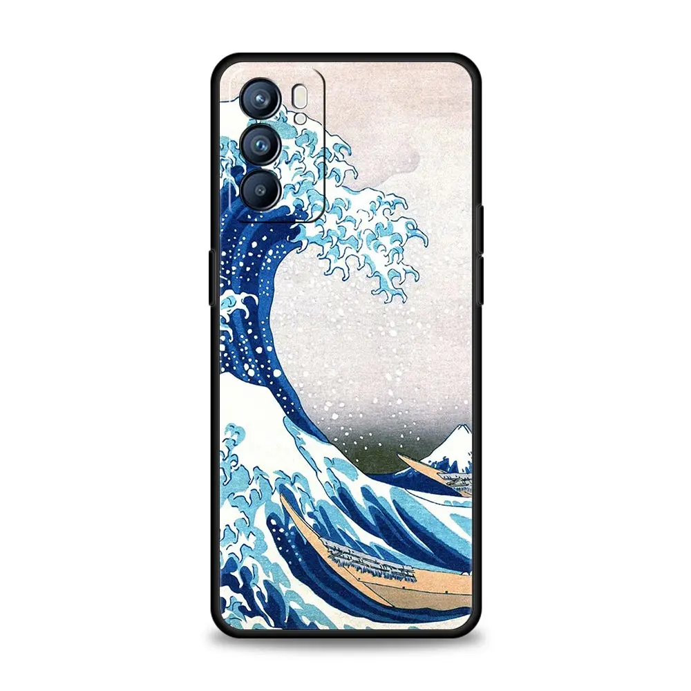 Case For Oppo A54 A53 A52 A9 A15 A95 A17 A16 A76 A74 Find X6 X5 Reno8 Reno7 Reno6 Pro 5G Cover Japan The Great Wave Of Kanagawa