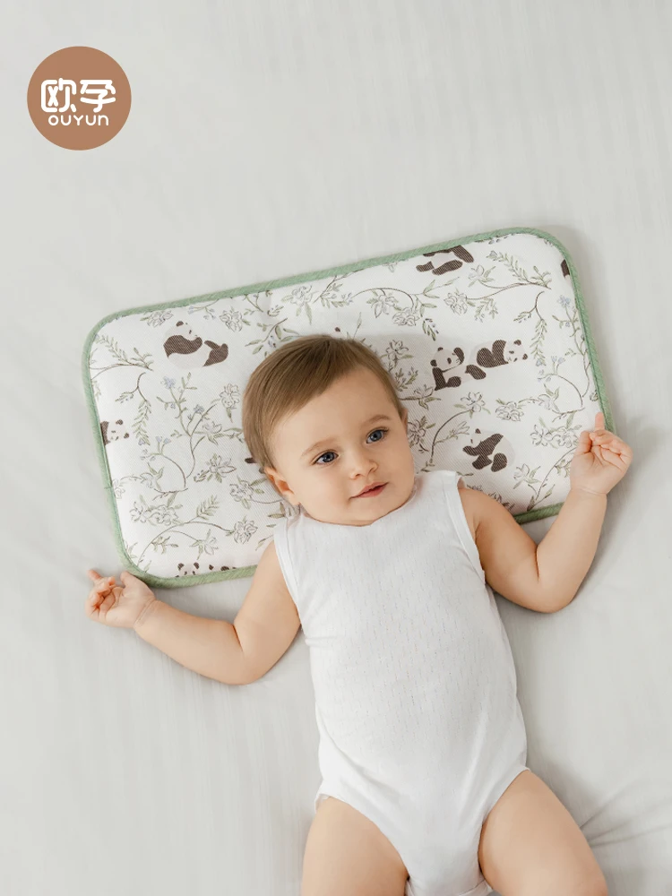 신생아 0-6개월부터 1-3세까지 사용 가능한 아기 베개, 여름 아이스 실크 쿨링 클라우드 시트 베개