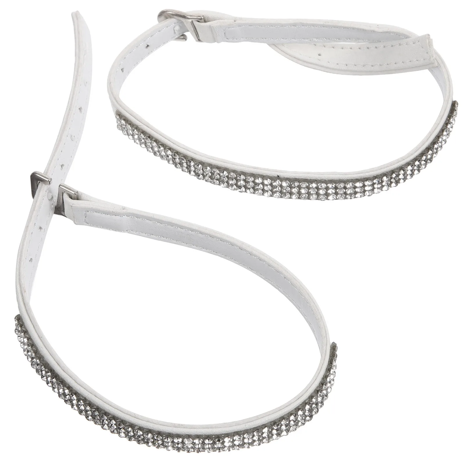 أحزمة أحذية قابلة للاستبدال من حجر الراين للكعب العالي بإبزيم مثقاب أسود وحزام الكاحل وإكسسوارات أحذية نسائية