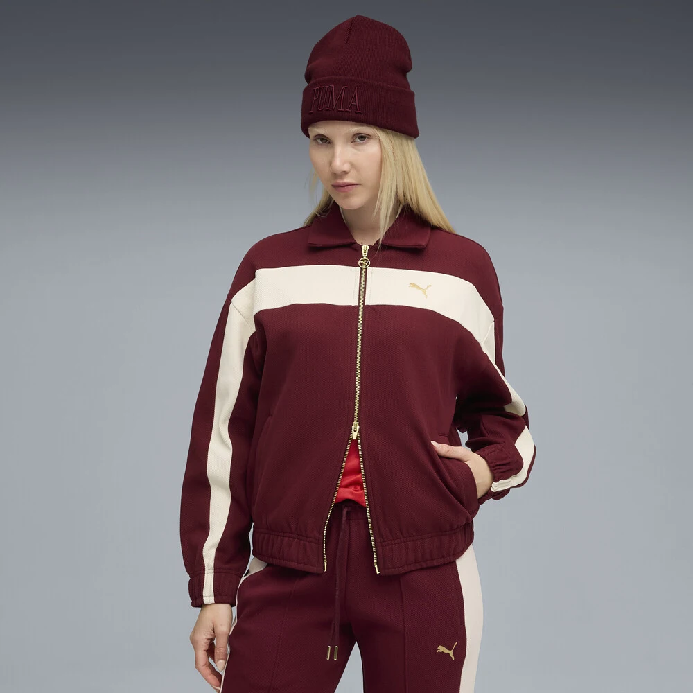 

Puma Women's T7 Relaxed Track Jacket - Wine Red Coat 63396096