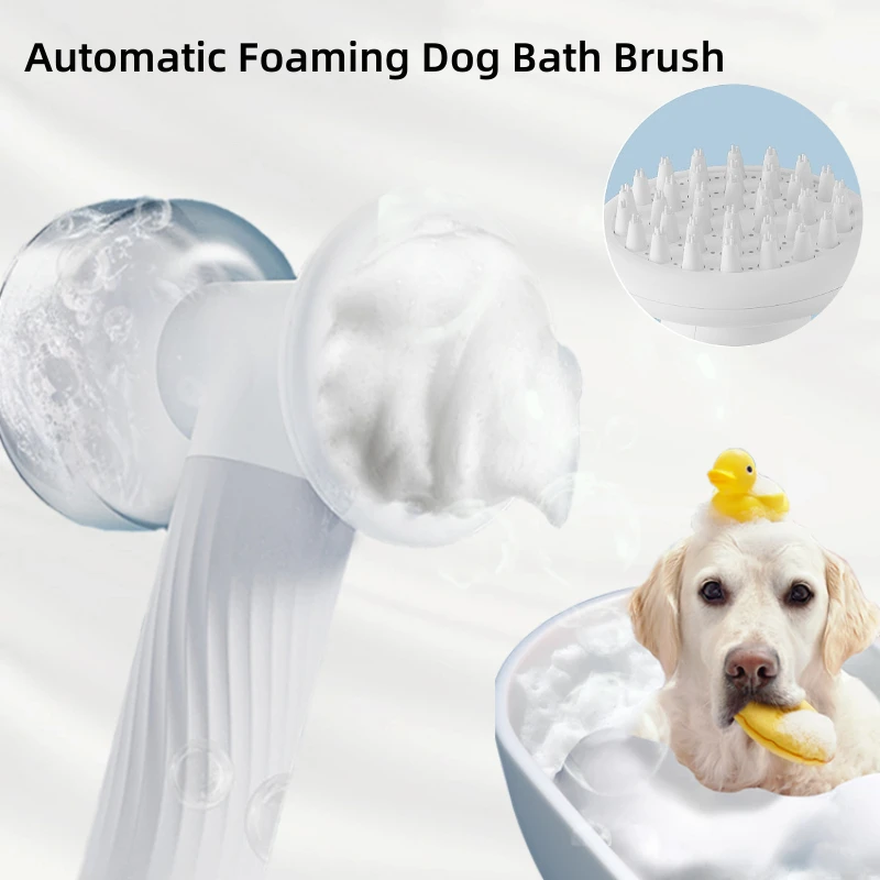 

Automatic Foaming Dog Bath Brush USB Dog Shampoo Brushes Pet Shampoo Dispenser Shower Scrubber Massage Grooming Bathing Tool