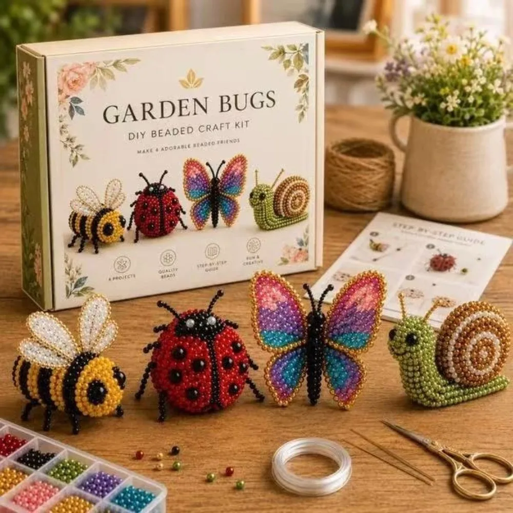 Handmade DIY Animal Bead Embroidery Kit Colorful Tiny 3D Bead Pet Keychain Making Kit Educational Mini Animal Crafting Set
