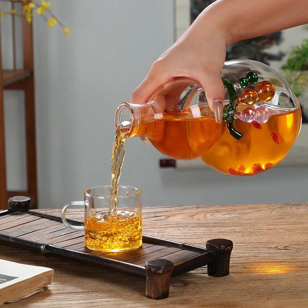 Jarra de Vino de Vidrio en Forma de Calabaza para el Hogar, Bar, Restaurante, Almacenamiento de Vino, Botella Sellada para Licores, Recipiente Decorativo Transparente para Beber