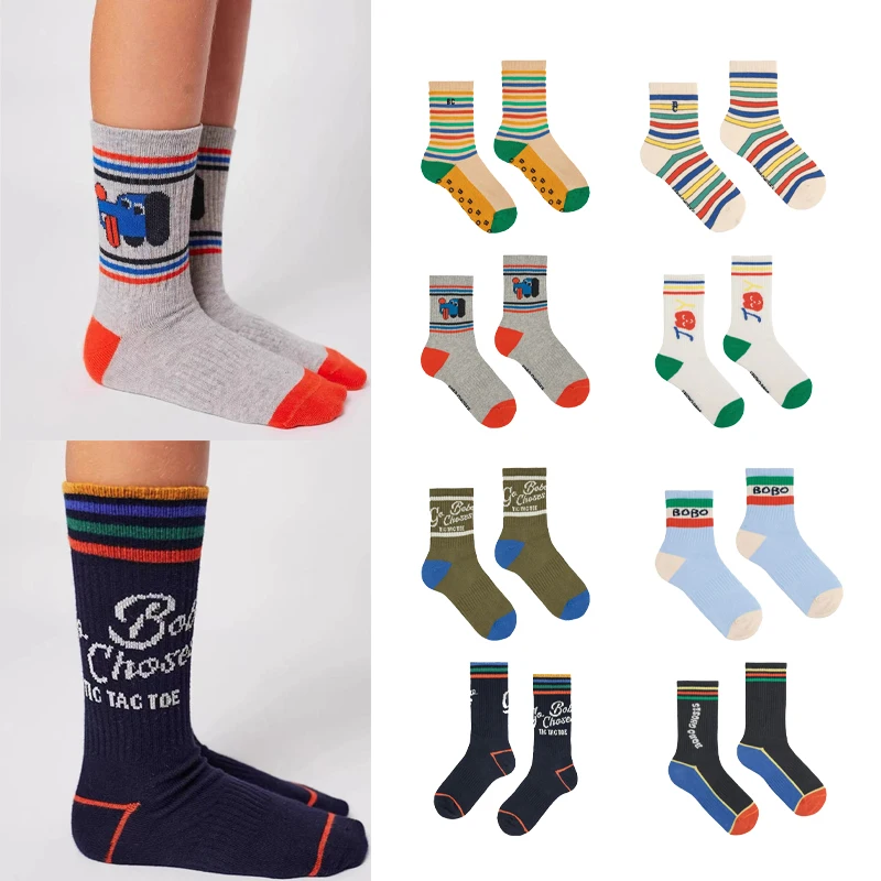 

Children's Socks 2025 New Spring Summer Boys Girls Printed Casual Socks Autumn Winter Kids Cute Short Socks with Letter Print