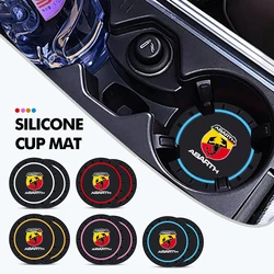 2pcs Car Silicone Coaster Water Cup Anti-slip Mat Accessories For Abarth Stilo Ducato Palio Bravo Linea Doblo 500 Grande Tipo