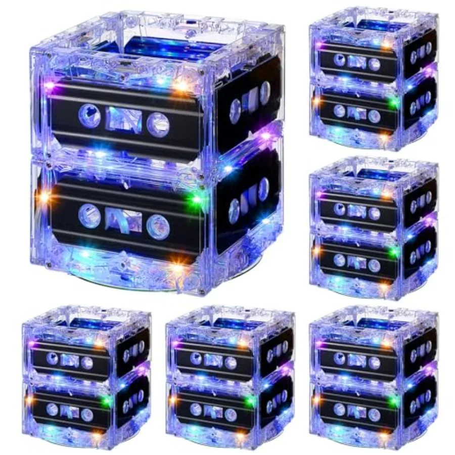 

Relaxweex Sets 0s 90s Glowing Novelty Cassette Tape Bucket Centerpiece 0s Party Supplies 90s Theme Birthday Party Supplies Ligh