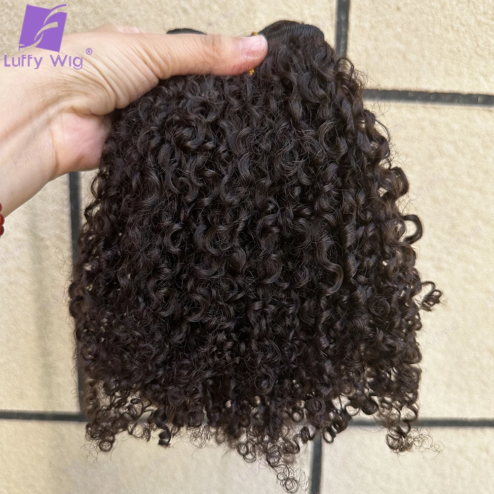 Double Drawn 3C 4A Burmese Curly Hair Bundles 100% Human Hair Afro Kinky Curly Human Hair Extensions For Black Women 100g/pc