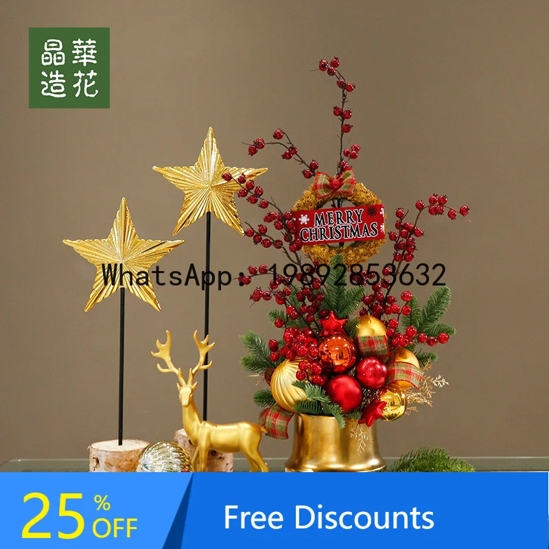 

XL Christmas Desktop Theme Scene Decoration Ornament Candle Holder Window Display Atmosphere Decoration