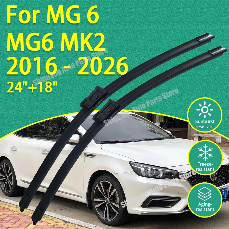 

Front Silicone Coating Wipers for MG 6 MG6 MK2 X-Power eMG6 PHEV MG6 Pro 2016 - 2026 Car Wiper Windshield Windscreen Accessories