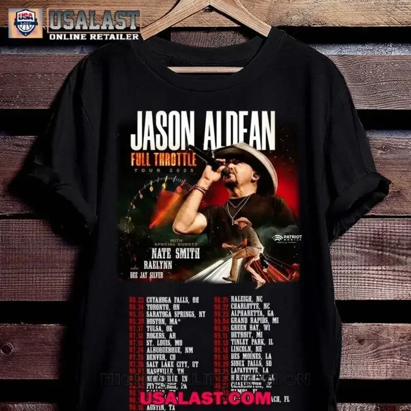 Jason Aldean Full Throttle Tour 2025 T Shirt S 5XL Multicolor Fan Sh