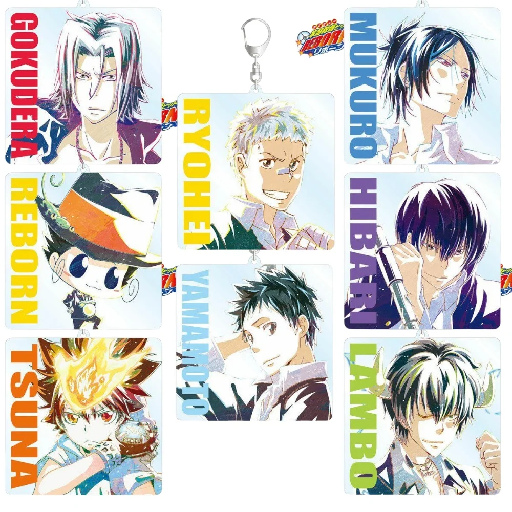 Cartoon Anime Fans Gifts  Family Teachers  HITMAN REBORN handsome Cool Edition Acrylic Keychain Decor Series About 6cm