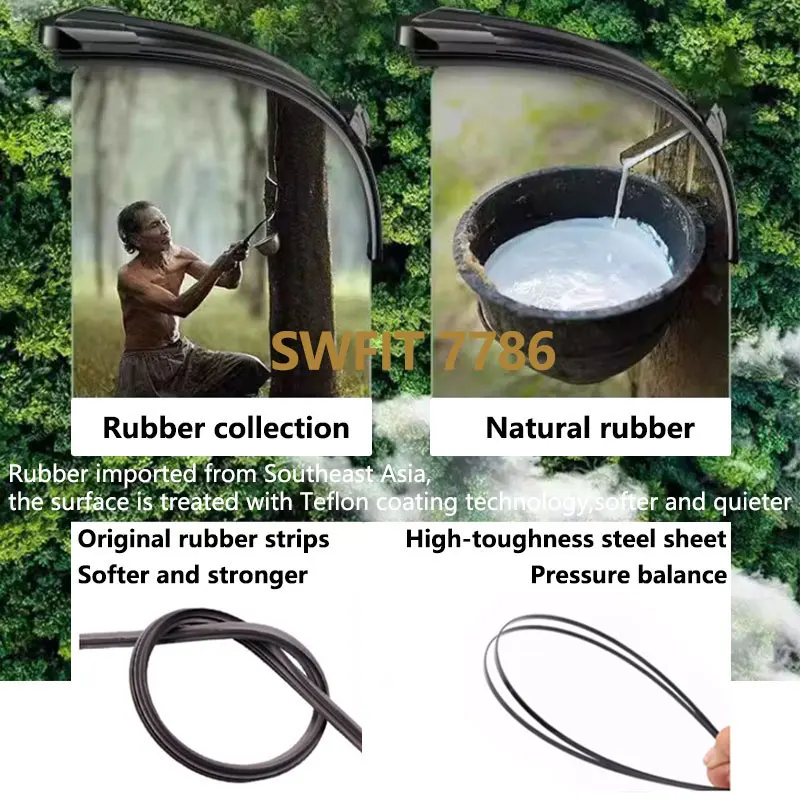 شفرات الممسحة الخلفية بوديكيت لـ Rexton Ssang Yong SsangYong Korando C300 2019 - 2024 2023 2022 2021 ملحقات فرش الزجاج الأمامي