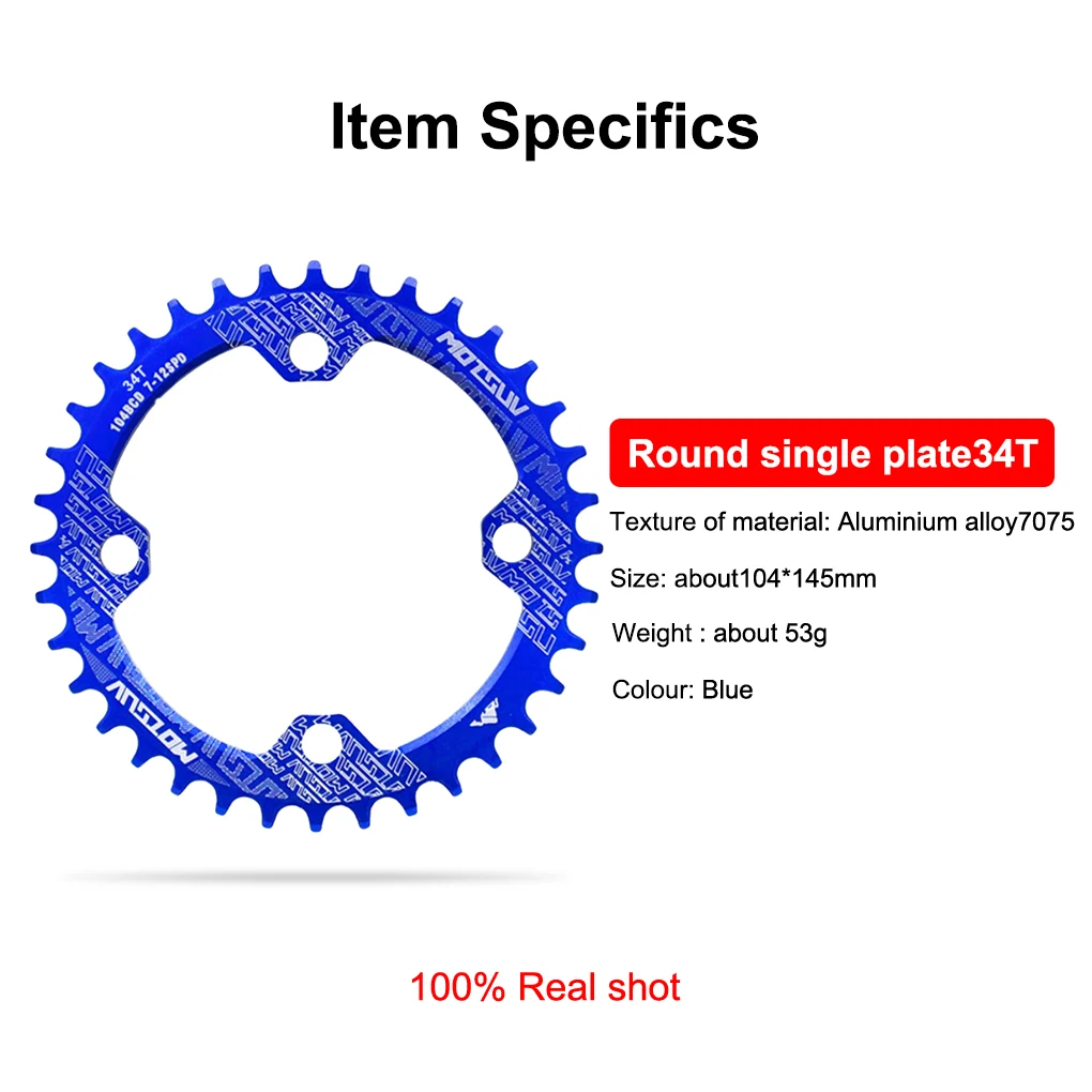 Bicycle Chainset Round 104 BCD Bike Chainwheel Tooth Plate Yellow 32T