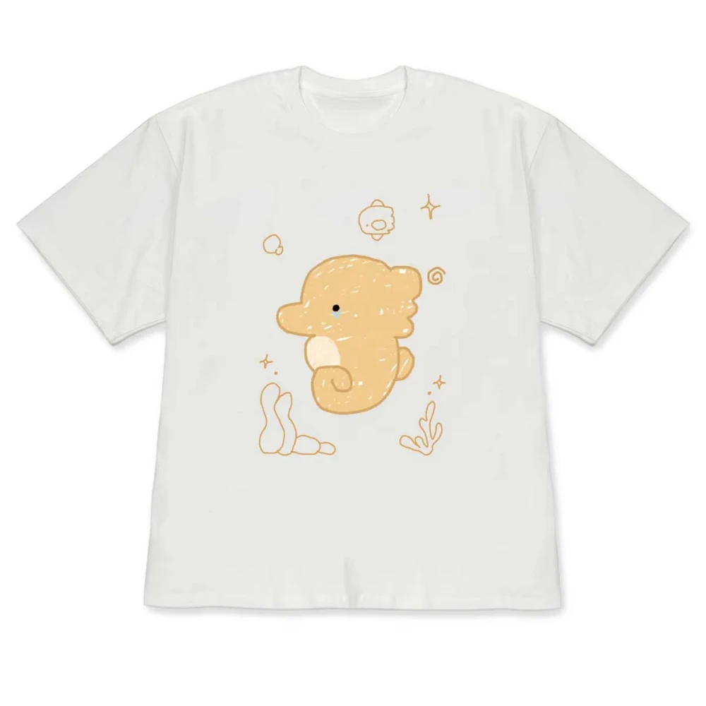 Cute Shark Graphic Short-Sleeve T-shirts Minimalist Ocean Aesthetic Casual Top Kawaii Blue Shark Crew Neck Tee for Women Men