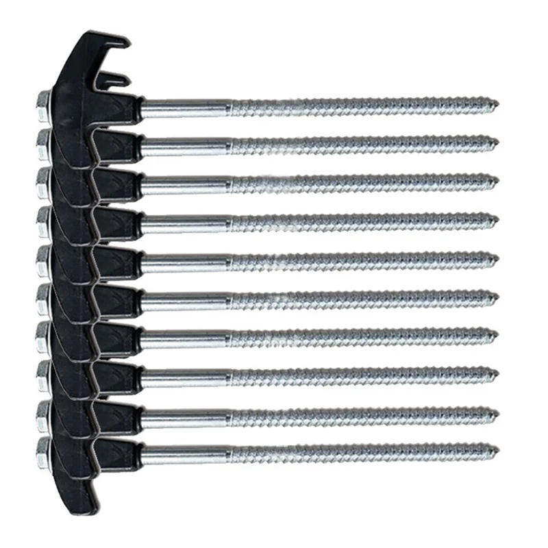 【Supernew】10PCS Screw-In Tent Stakes Ground Anchors M8 Heavy Duty Tent Stakes Tent Pegs Camping Stakes Tent Ground Nail