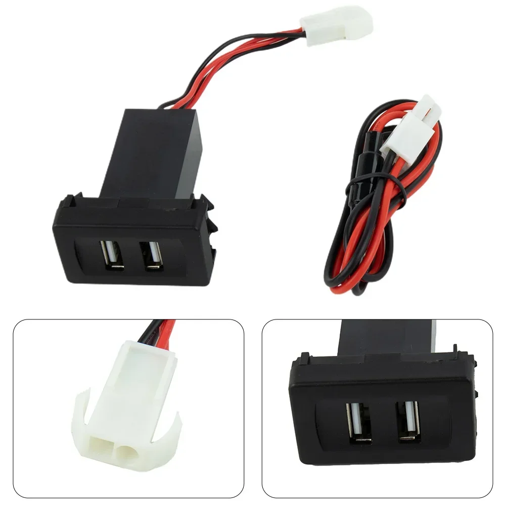 2.1A Dual USB Charger Adapter Socket 2 Port Phone Charger Red/blue Light Built-In Switch 12-24V For VVW Transport T4