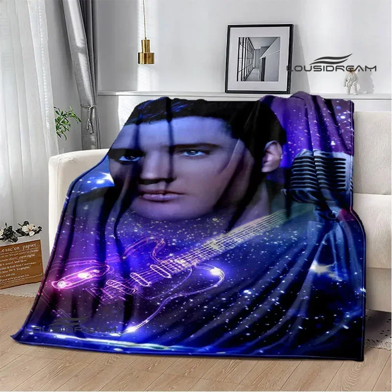 

E-Elvis Presley Retro print blanket blankets for beds Picnic blankets Flange blanket Soft and comfortable blanket birthday gift