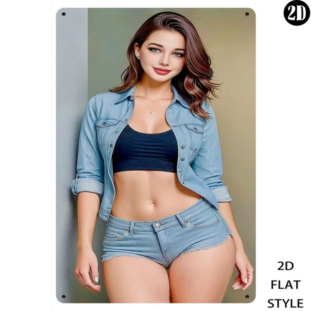 Vintage Retro Metallschild 8x12 Zoll Mode-Denim-Wandkunst Heimdekoration Geschenk