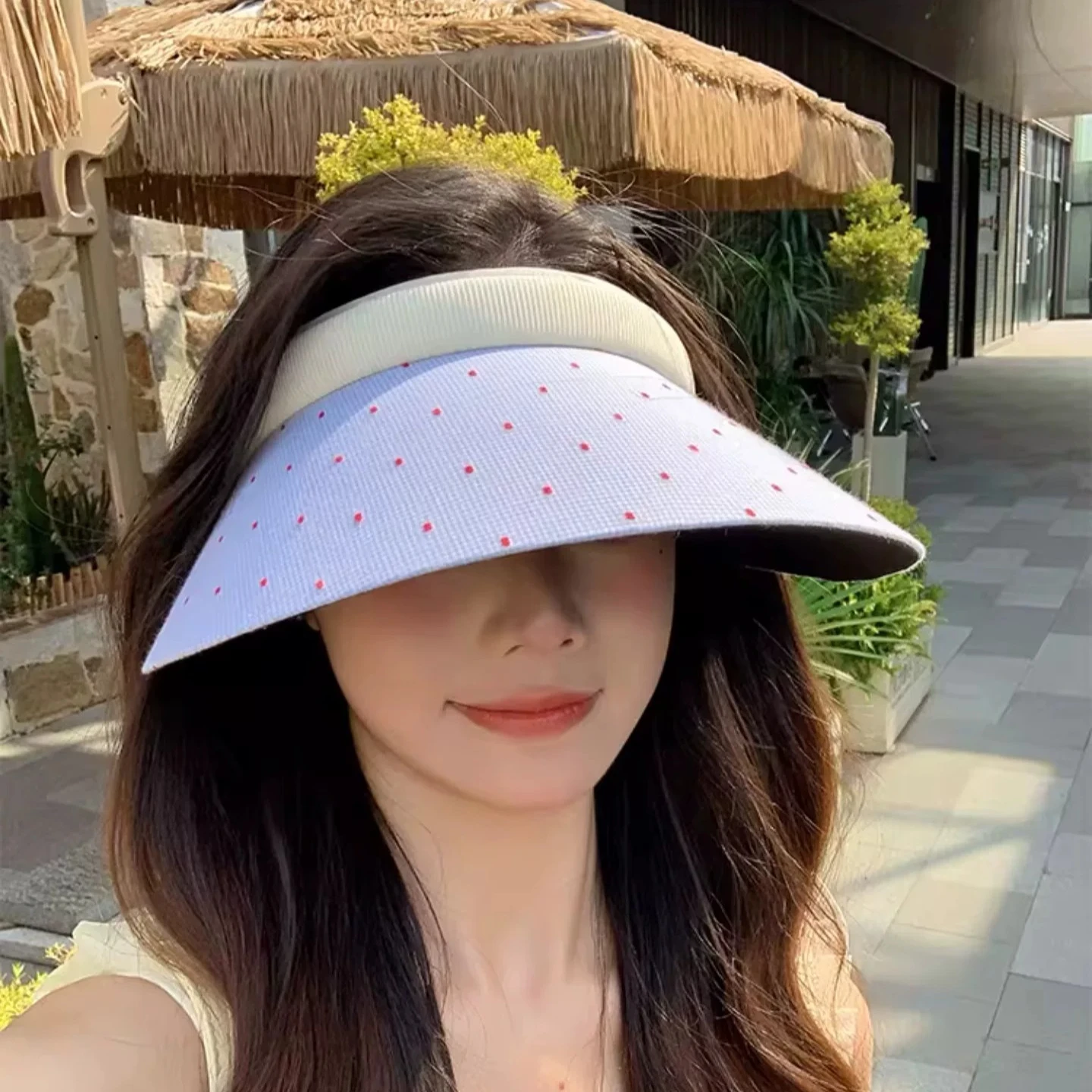 cappello-da-sole-per-donna-cappello-estivo-con-protezione-uv-cappello-a-pois-traspirante-con-visiera-aperta