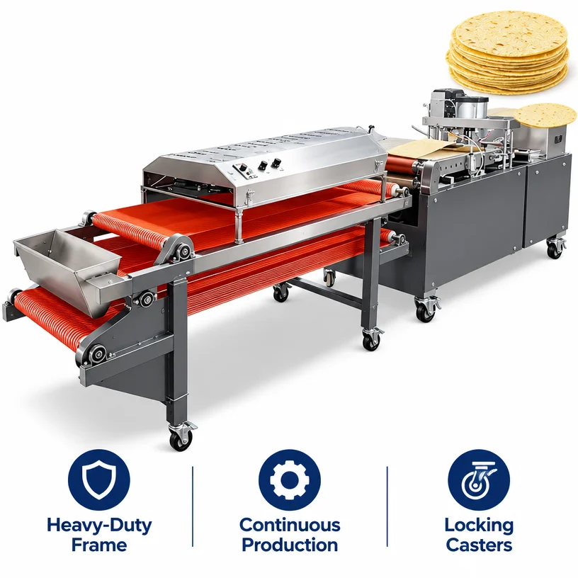 Tortilla Making Machine Adjustable Speed Flatbread Processing Line for Turkish Greek Flatbread Custom