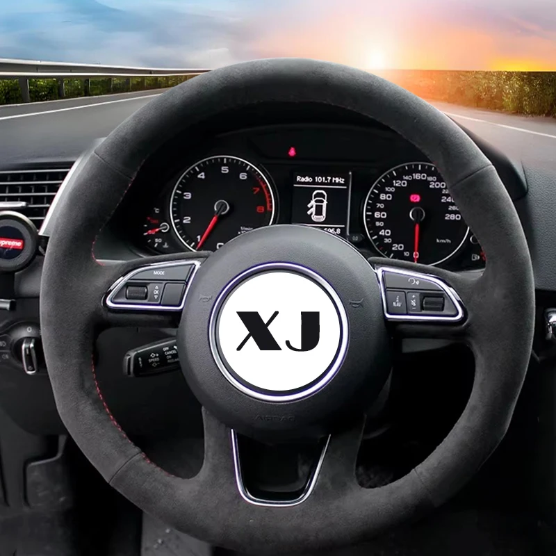in Alcantara Car Braiding Steering Wheel Cover for Audi Q3 8U Q5 8R Q7 4L SQ5 8R 2011 2012 2013 2014 2015 2016 2017-2018 Styling