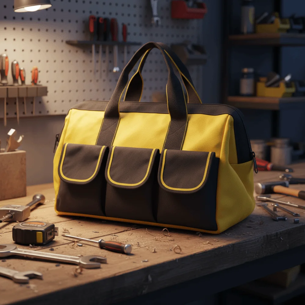 Thicken Big Capacity Multifunctional Tool Bag Waterproof Wear-Resistant Upright Stand Electrician Storage Bag Padded Strap