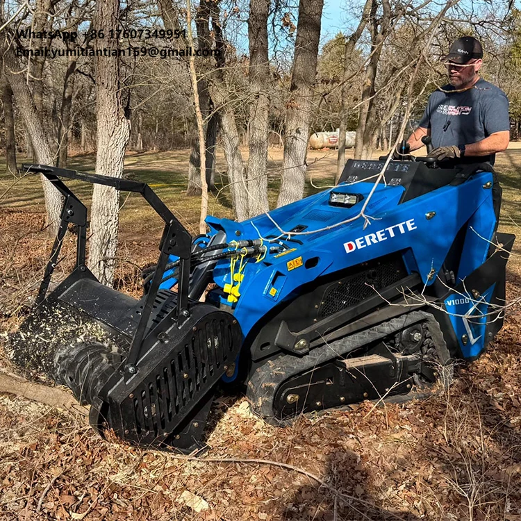 Chinese fabriek bosbouwmulcher voor grote hydraulische stroom Derette V1000 mini schranklader vooraan
