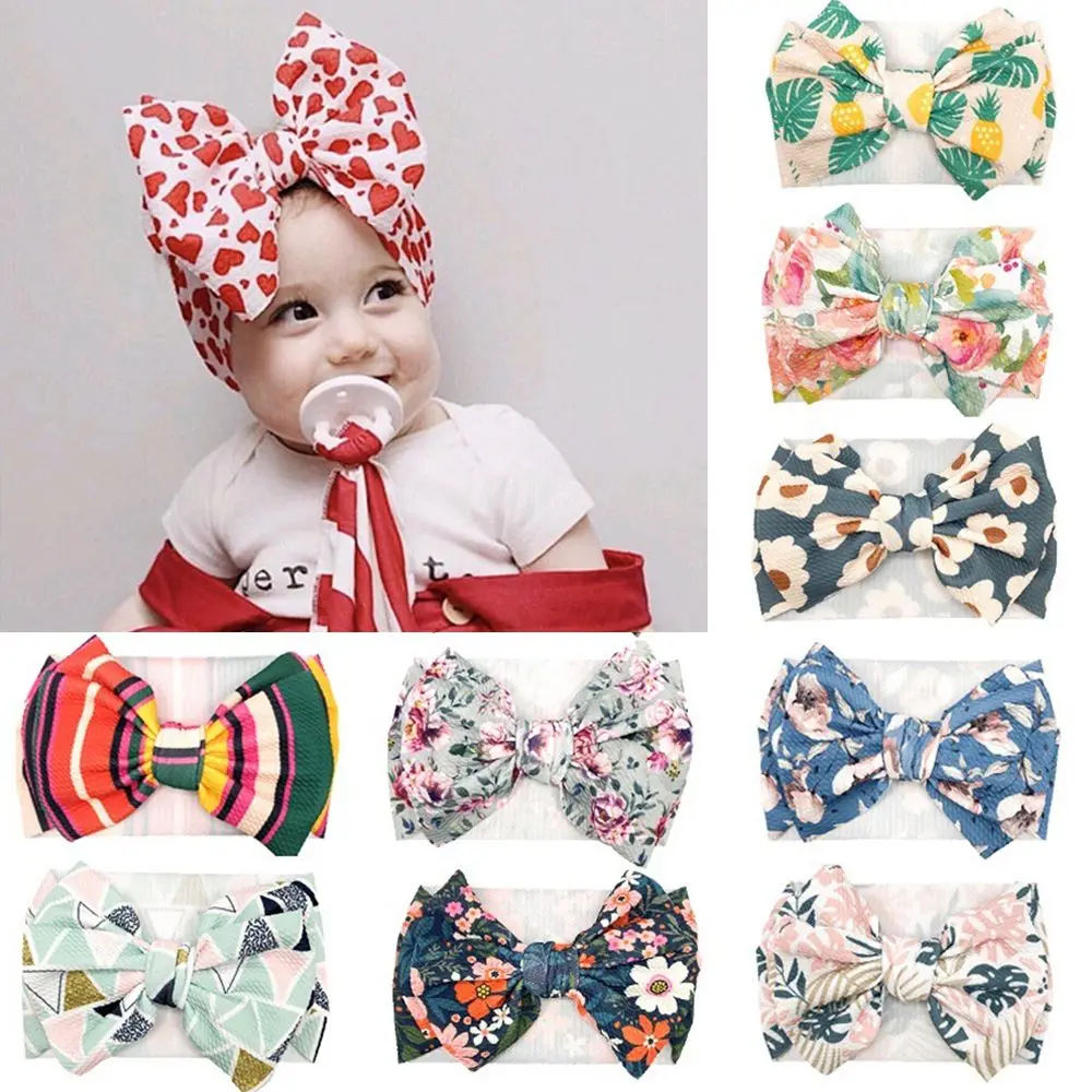 

Baby Bowknot Headwear Bubble Cloth Baby Girls Hair Accessories Big Bow Hairband Stretch Turban Baby Headband Elastic Hairbands