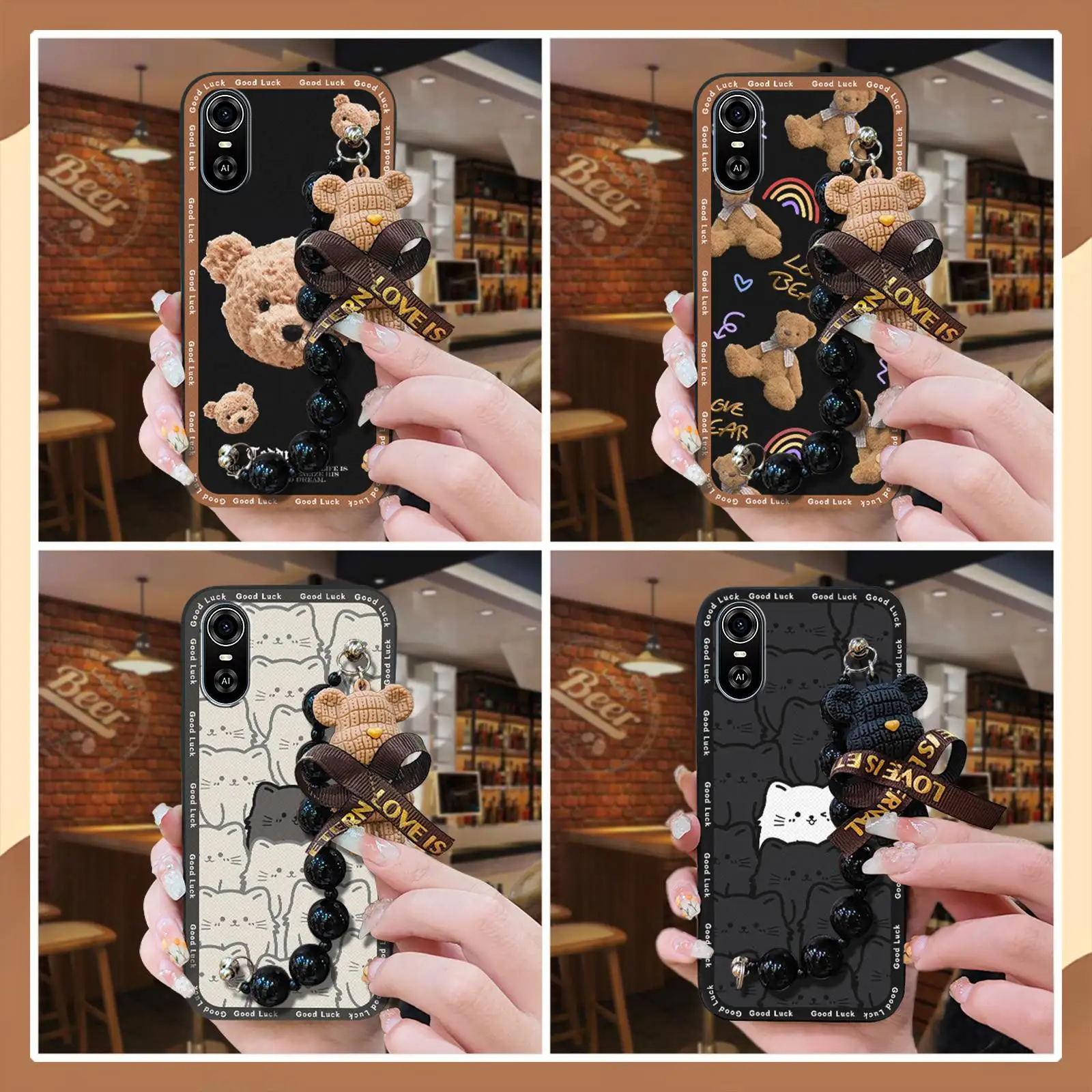 cute Anti-knock Phone Case For ZTE Blade A31 Plus/Optus X Sight 2 phone case Black pearl pendant Dirt-resistant Cartoon