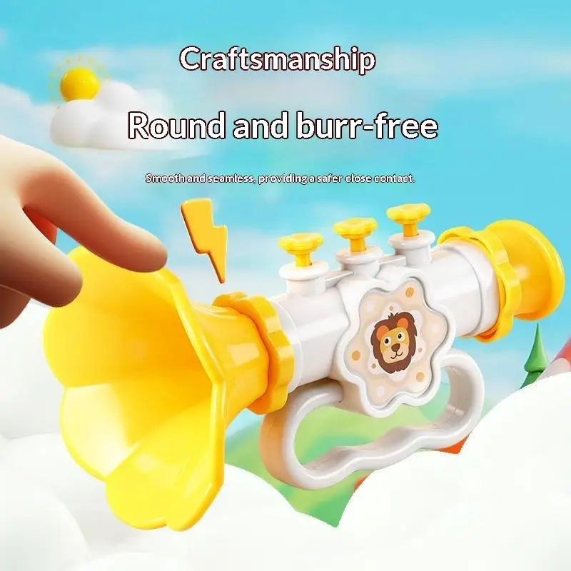 Cartoon Trumpet Blowing Horn Toy Eco-Friendly Musical Instrument Early Education Whistle for Preschool Kids Sensory Training
