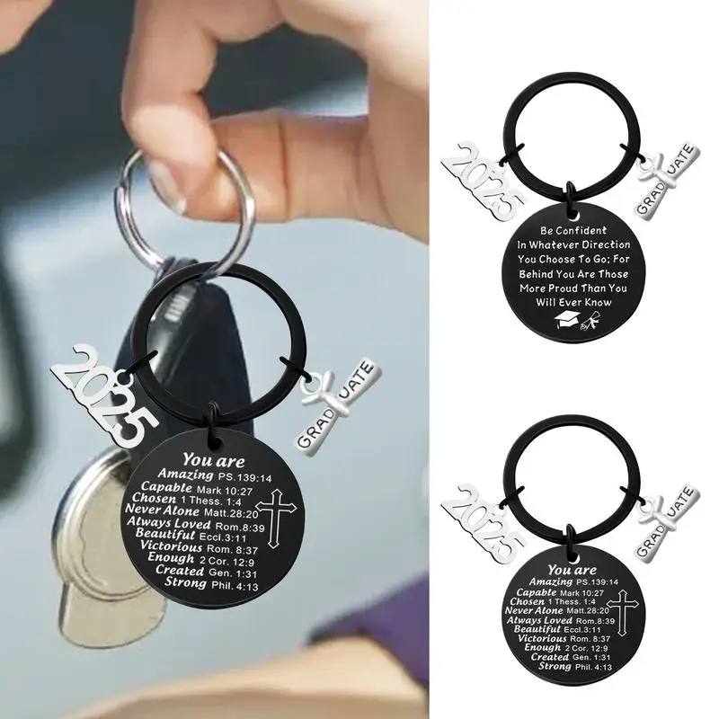 2025 Graduate Keychain Inspirational Bag Pendant Backpack Charm For College Middle High School Graduate Purse Bag Keychain