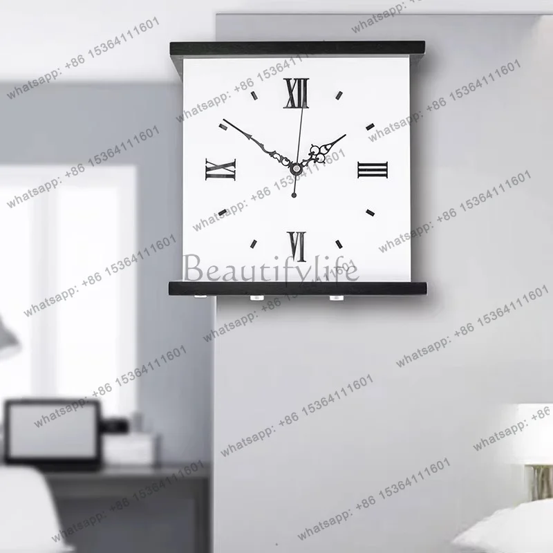 Battery Double Sided Wall Clock Modern Classic European Hands Wall Clock Fashion Automatic Reloj Digital Pared Room Decorarion