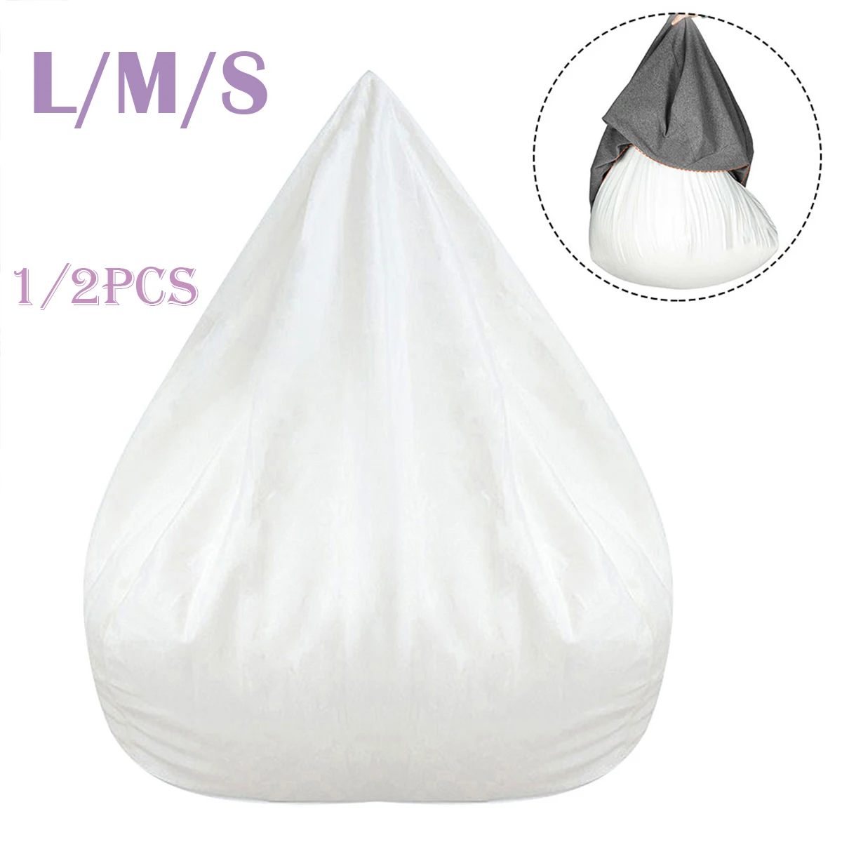 Lazy Sofa Cover Liner Mesh Bean Bag Wewnętrzna podszewka bez wypełnienia Przeciwporostowy wymienny worek fasolowy do sypialni Sofa do salonu Krzesło