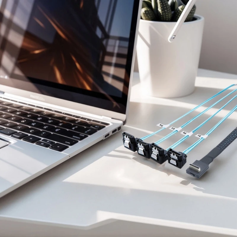 OCuLink PCIExpress SFF 8611 4i to 4X 7P 90 องศาการเชื่อมต่อ PCIexpress สําหรับภายนอก GPU และ Solid Disk